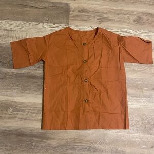 Rust Orange Button-Up Shirt